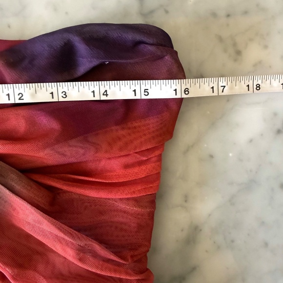 NWT Express Strapless Sweetheart Maxi Mesh Dress | Women’s Medium | Red Purple - Picture 9 of 10